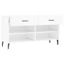 Glossy white engineered wood shoe bench 102x35x55 cm by vidaXL, Shoe racks and shoe organizers - Ref: Foro24-829758, Price: 5...