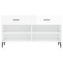 Glossy white engineered wood shoe bench 102x35x55 cm by vidaXL, Shoe racks and shoe organizers - Ref: Foro24-829758, Price: 5...