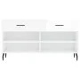 Glossy white engineered wood shoe bench 102x35x55 cm by vidaXL, Shoe racks and shoe organizers - Ref: Foro24-829758, Price: 5...