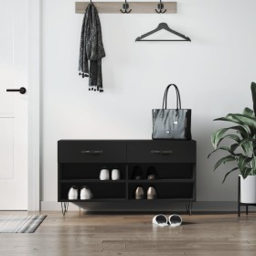 Engineered wood black shoemaker bench 102x35x55 cm by vidaXL, Shoe racks and shoe organizers - Ref: Foro24-829733, Price: 57,...