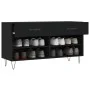 Banco zapatero madera de ingeniería negro 102x35x55 cm de vidaXL, Zapateros y organizadores de calzado - Ref: Foro24-829733, ...