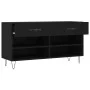 Banco zapatero madera de ingeniería negro 102x35x55 cm de vidaXL, Zapateros y organizadores de calzado - Ref: Foro24-829733, ...