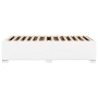 Estructura de cama sin colchón cuero sintético blanco 80x200 cm