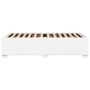 Estructura de cama sin colchón cuero sintético blanco 90x190 cm