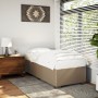 Estructura cama sin colchón cuero sintético capuchino 90x190 cm