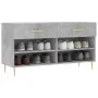 Concrete gray engineered wood shoe bench 102x35x55 cm by vidaXL, Shoe racks and shoe organizers - Ref: Foro24-829728, Price: ...