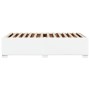 Estructura de cama sin colchón cuero sintético blanco 90x200 cm