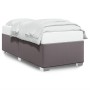 Estructura de cama sin colchón cuero sintético gris 90x200 cm
