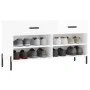Engineered wood white gloss shoemaker bench 102x35x55 cm by vidaXL, Shoe racks and shoe organizers - Ref: Foro24-829750, Pric...