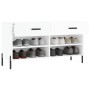 Engineered wood white gloss shoemaker bench 102x35x55 cm by vidaXL, Shoe racks and shoe organizers - Ref: Foro24-829750, Pric...
