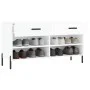 Engineered wood white gloss shoemaker bench 102x35x55 cm by vidaXL, Shoe racks and shoe organizers - Ref: Foro24-829750, Pric...
