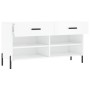 Holzwerkstoff-Schuhbank weiß glänzend 102x35x55 cm von vidaXL, Schuhregale und Schuhorganisatoren - Ref: Foro24-829750, Preis...