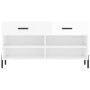 Engineered wood white gloss shoemaker bench 102x35x55 cm by vidaXL, Shoe racks and shoe organizers - Ref: Foro24-829750, Pric...