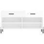 Engineered wood white gloss shoemaker bench 102x35x55 cm by vidaXL, Shoe racks and shoe organizers - Ref: Foro24-829750, Pric...
