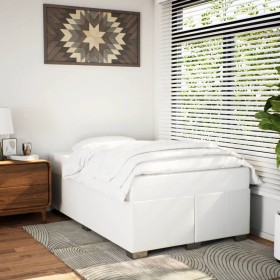 Estructura de cama sin colchón cuero sintético blanco 120x190cm