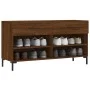 Banco zapatero madera de ingeniería marrón roble 102x35x55 cm de vidaXL, Zapateros y organizadores de calzado - Ref: Foro24-8...