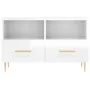 Glänzend weißer Sperrholz-TV-Schrank 80x36x50 cm von vidaXL, TV-Möbel - Ref: Foro24-828958, Preis: 47,84 €, Rabatt: %