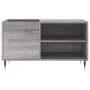 Sonoma grauer Schallplattenschrank aus Holzwerkstoff, 85 x 38 x 48 cm von vidaXL, CD- und DVD-Speicher - Ref: Foro24-831698, ...