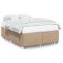 Estructura cama sin colchón cuero sintético capuchino 140x190cm