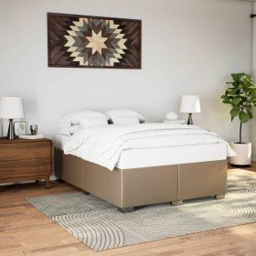 Estructura cama sin colchón cuero sintético capuchino 140x200cm en Camas y somieres | Comprar online en Foro24