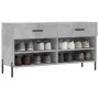 Engineered wood shoe bench in gray concrete finish, 102x35x55 cm. by vidaXL, Shoe racks and shoe organizers - Ref: Foro24-829...
