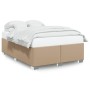 Estructura cama sin colchón cuero sintético capuchino 160x200cm