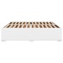 Estructura de cama sin colchón cuero sintético blanco 200x200cm