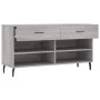Sonoma graue Schuhbank aus Holzwerkstoff, 102 x 35 x 55 cm von vidaXL, Schuhregale und Schuhorganisatoren - Ref: Foro24-82976...