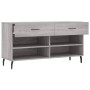 Sonoma gray engineered wood shoe bench 102x35x55 cm by vidaXL, Shoe racks and shoe organizers - Ref: Foro24-829762, Price: 59...