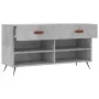 Engineered wood shoe bench in gray concrete finish, 102x35x55 cm. by vidaXL, Shoe racks and shoe organizers - Ref: Foro24-829...