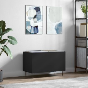Black plywood record cabinet 74.5x38x48 cm by vidaXL, CD and DVD storage - Ref: Foro24-831725, Price: 37,20 €, Discount: %