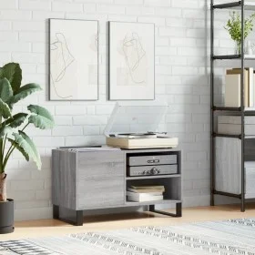 Sonoma gray engineered wood record cabinet 85x38x48 cm by vidaXL, CD and DVD storage - Ref: Foro24-831714, Price: 52,09 €, Di...