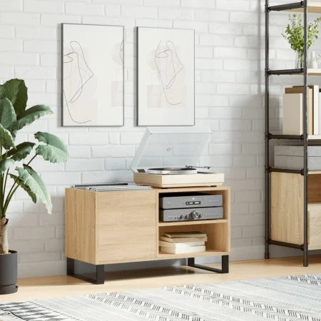 Sonoma oak engineered wood record cabinet 85x38x48 cm by vidaXL, CD and DVD storage - Ref: Foro24-831711, Price: 55,32 €, Dis...