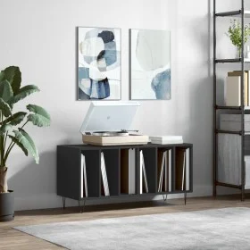 Black plywood record cabinet 100x38x48 cm by vidaXL, CD and DVD storage - Ref: Foro24-831749, Price: 68,34 €, Discount: %