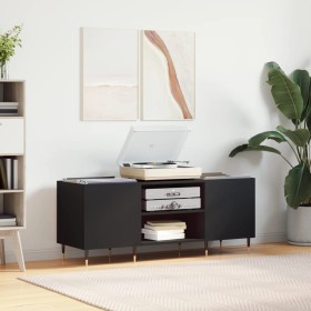 Black plywood record cabinet 121x38x48 cm by vidaXL, CD and DVD storage - Ref: Foro24-831669, Price: 81,43 €, Discount: %