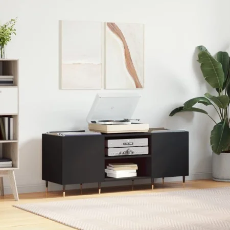 Mueble para discos madera contrachapada negro 121x38x48 cm de vidaXL, Almacenamiento para CD y DVD - Ref: Foro24-831669, Prec...