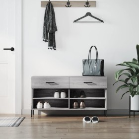 Sonoma gray engineered wood shoe bench 102x35x55 cm by vidaXL, Shoe racks and shoe organizers - Ref: Foro24-829754, Price: 60...