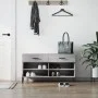 Sonoma gray engineered wood shoe bench 102x35x55 cm by vidaXL, Shoe racks and shoe organizers - Ref: Foro24-829754, Price: 59...