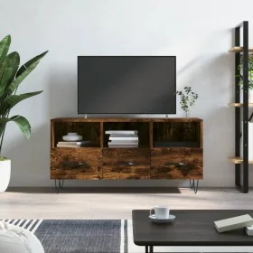 Smoked oak engineered wood TV cabinet 102x36x50 cm by vidaXL, TV Furniture - Ref: Foro24-829033, Price: 76,35 €, Discount: %