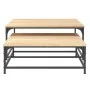Stackable coffee tables 2 pieces engineered wood Sonoma oak by vidaXL, Coffee table - Ref: Foro24-832819, Price: 74,54 €, Dis...