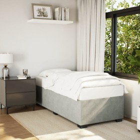 Estructura de cama sin colchón terciopelo gris claro 100x200 cm