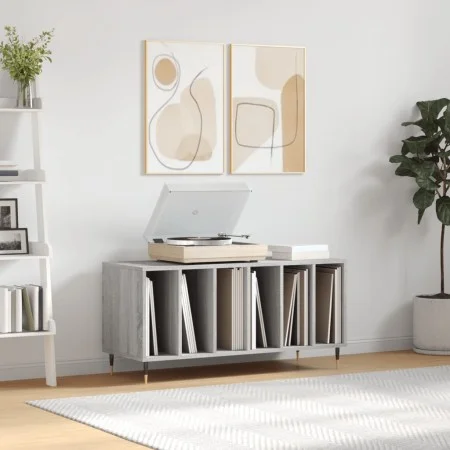 Sonoma gray plywood record cabinet 100x38x48cm by vidaXL, CD and DVD storage - Ref: Foro24-831746, Price: 63,40 €, Discount: %