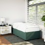Estructura cama sin colchón terciopelo verde oscuro 100x200 cm