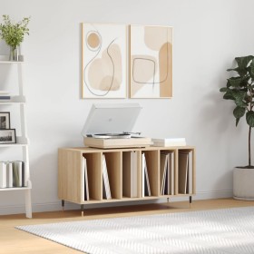 Mueble discos madera contrachapada roble Sonoma 100x38x48 cm