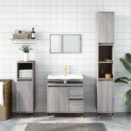 Sonoma gray plywood bathroom cabinet 65x33x60 cm by vidaXL, bathroom vanities - Ref: Foro24-831602, Price: 59,81 €, Discount: %