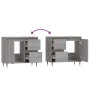 Armario de baño madera contrachapada gris Sonoma 65x33x60 cm