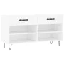 White engineered wood shoe bench 102x35x55 cm by vidaXL, Shoe racks and shoe organizers - Ref: Foro24-829732, Price: 53,20 €,...