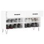 White engineered wood shoe bench 102x35x55 cm by vidaXL, Shoe racks and shoe organizers - Ref: Foro24-829732, Price: 53,20 €,...