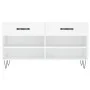 White engineered wood shoe bench 102x35x55 cm by vidaXL, Shoe racks and shoe organizers - Ref: Foro24-829732, Price: 53,20 €,...