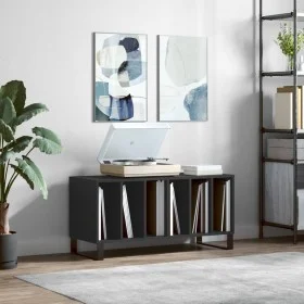 Plywood black record storage unit 100x38x48 cm by vidaXL, CD and DVD storage - Ref: Foro24-831757, Price: 81,74 €, Discount: %